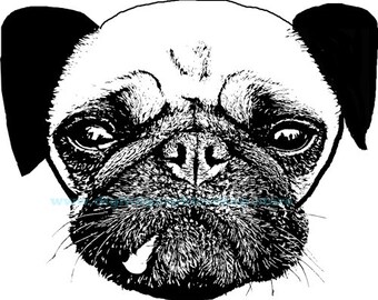 pug dog png, dogs head, jpg, clipart, printable art, instant download, animals, pets, digital print, transfer images,