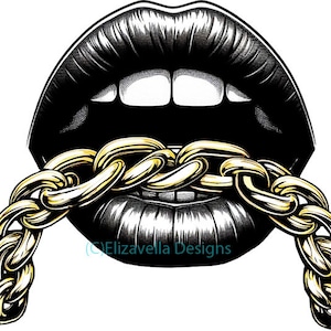 labios de mujer png boca de mujer png cadena de oro png clipart jpg ilustración de maquillaje imprimible arte de pared descarga digital instantánea