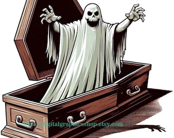 ghost coming out of coffin halloween png download clipart dark art horror color illustration printable art