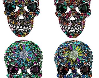 crystal rhinestone skulls png overlays day of the dead clipart instant download die cuts digital collage sheet printable scrapbook journals