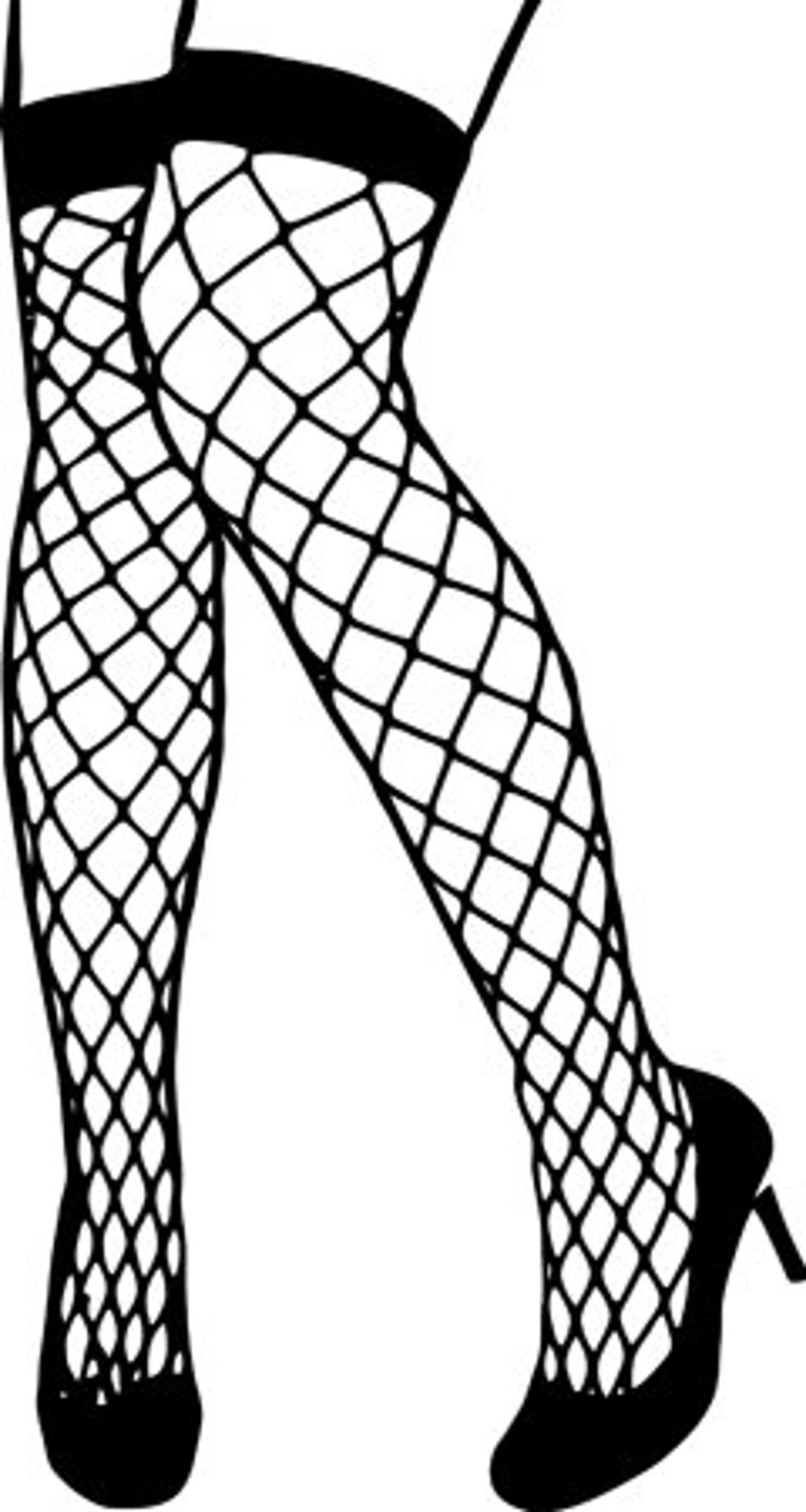 Womans legs fishnet stockings high heels clipart printable art | Etsy