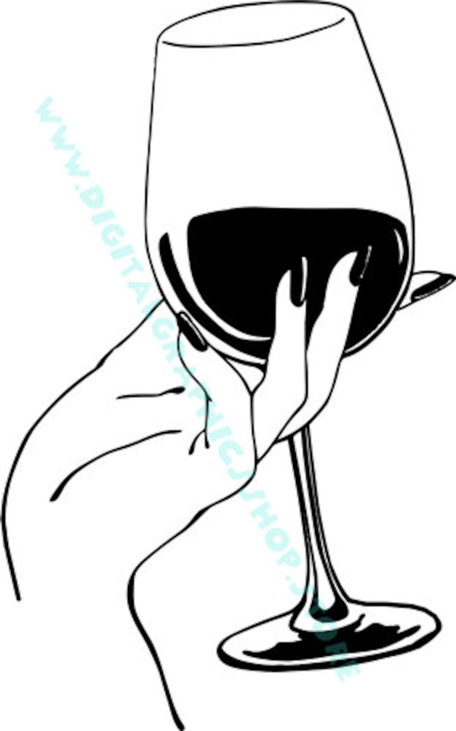 Womans Hand Holding Wine Glass, Alcohol Booze, Printable Art, Clipart