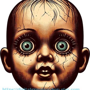 creepy boy baby doll face png jpg masque d'halloween clipart digitlap téléchargement imprimable