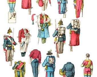 soldier man iny paper doll & clothes printable die cuts clipart digital download craft cut outs downloadable graphics images scrapbooking