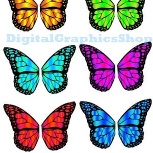 Metallic Schmetterling Feen Flügel png, printable Art, Papierpuppe Feen Flügel Clipart, sofort Download, Digitaldruck