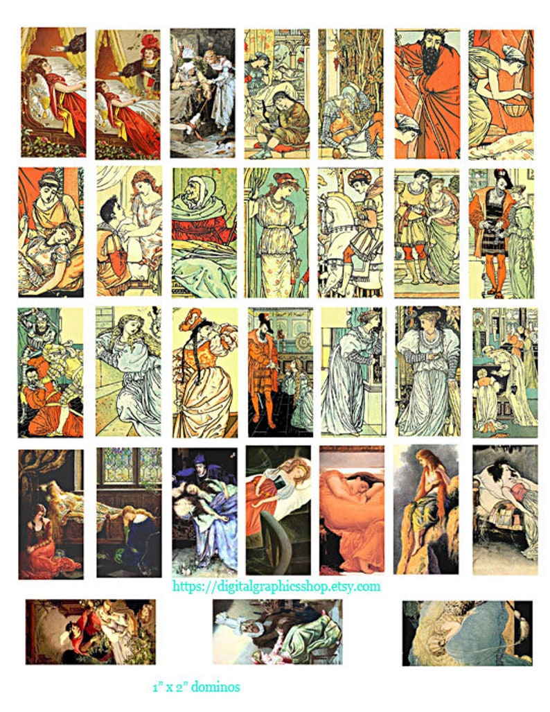 Domino Collage Sheet Sleeping Beauty Fairy Tale Art 1 X 2 Inch Images ...