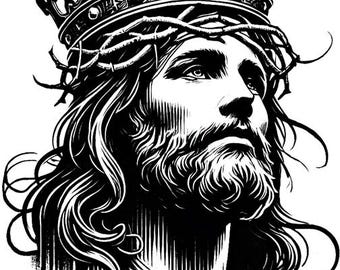 Jesus christ wearing kings crown png jpg clipart printable art digital print instant download  t shirt designs graphics