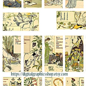 Domino Collage Sheet Victorian Garden Fairy Fairies Art 1 X 2 Inch ...