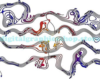 abstract musical notes clip art png printable wall art digital download image graphics