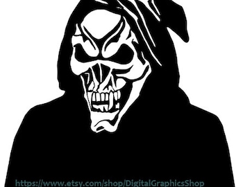 grimm reaper skeleton skull svg png jpg clipart instant download printable santa muerte svg death template silhouette art