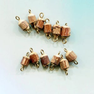 10 wood tree stump charms bead drops pendants  wooden charms lot 15mm jewelry making supplies