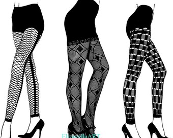 womans legs fishnet and lace stockings high heels clipart printable art jpg png  fashion graphics instant download digital print