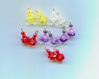 12 flower bead drops charms glass plastic bead pendants 10 piece 20mm long