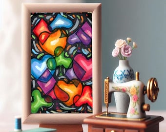 game card faces, geometric shapes, abstract aceo, atc drawing, hand drawn original art