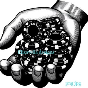 mans hand holding poker chips png clipart casino clipart png printable art digital instant download gambling clipart graphics