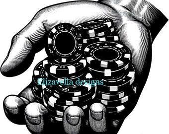 mans hand holding poker chips png clipart casino clipart png printable art digital instant download gambling clipart graphics