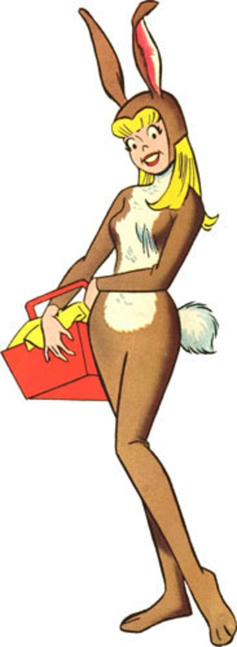 Sexy Vintage Bunny Pinup Girl Cartoon Printable Art Png Etsy 