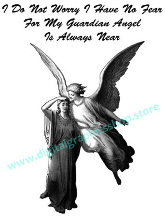 guardian angel woman and child vintage art quotes printable clipart png download digital image graphics religious artwork
