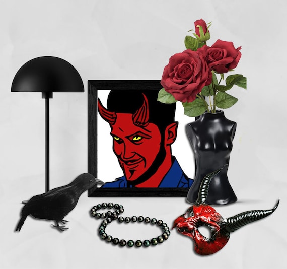 red Devil Man Demons Lucifer printable art clipart png jpg svg vector digital download image goth horror graphics