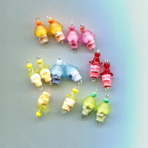 14 sugar skull charm flower bead drops 20mm glass plastic pendants day of the dead