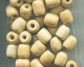 10 barrel beads, wooden beads, plain macrame, wood bead lot, unpainted big 12mm x 16mm Jewelry crafts