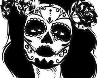 day of the dead png skull lady png jpg skull woman svg art clipart digital print download