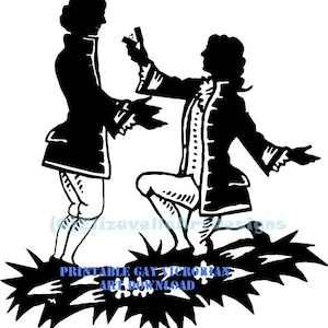 Homme gay victorien proposant à un amant masculin svg, art imprimable silhouette, clipart mariage gay, fiançailles png, LGBTQ, téléchargement immédiat