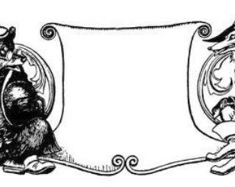 vintage printable art, fox, bear, frames ,borders, animal banners, jpg png clipart, fairytale, digital instant download transfer image