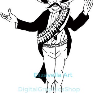 Mexican revolutionary cowboy, mexican man png, svg vector, printable art, mexico, instant download, clipart, digital print