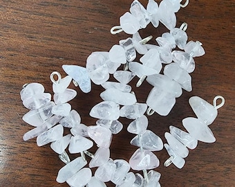 rose quartz crystal chip beaded eye pins gemstone jewelry supply