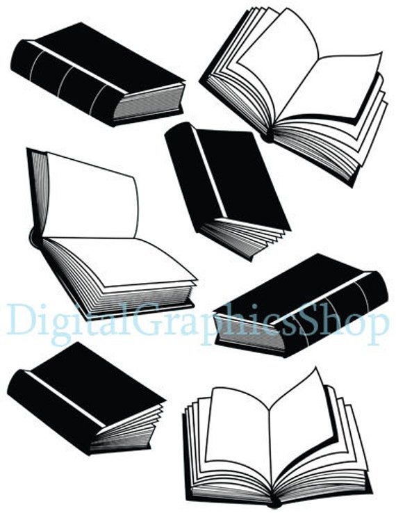 books, reading, png jpg, collage sheet, book clipart, printable art, digital print ,instant download, icons logos silhouettes