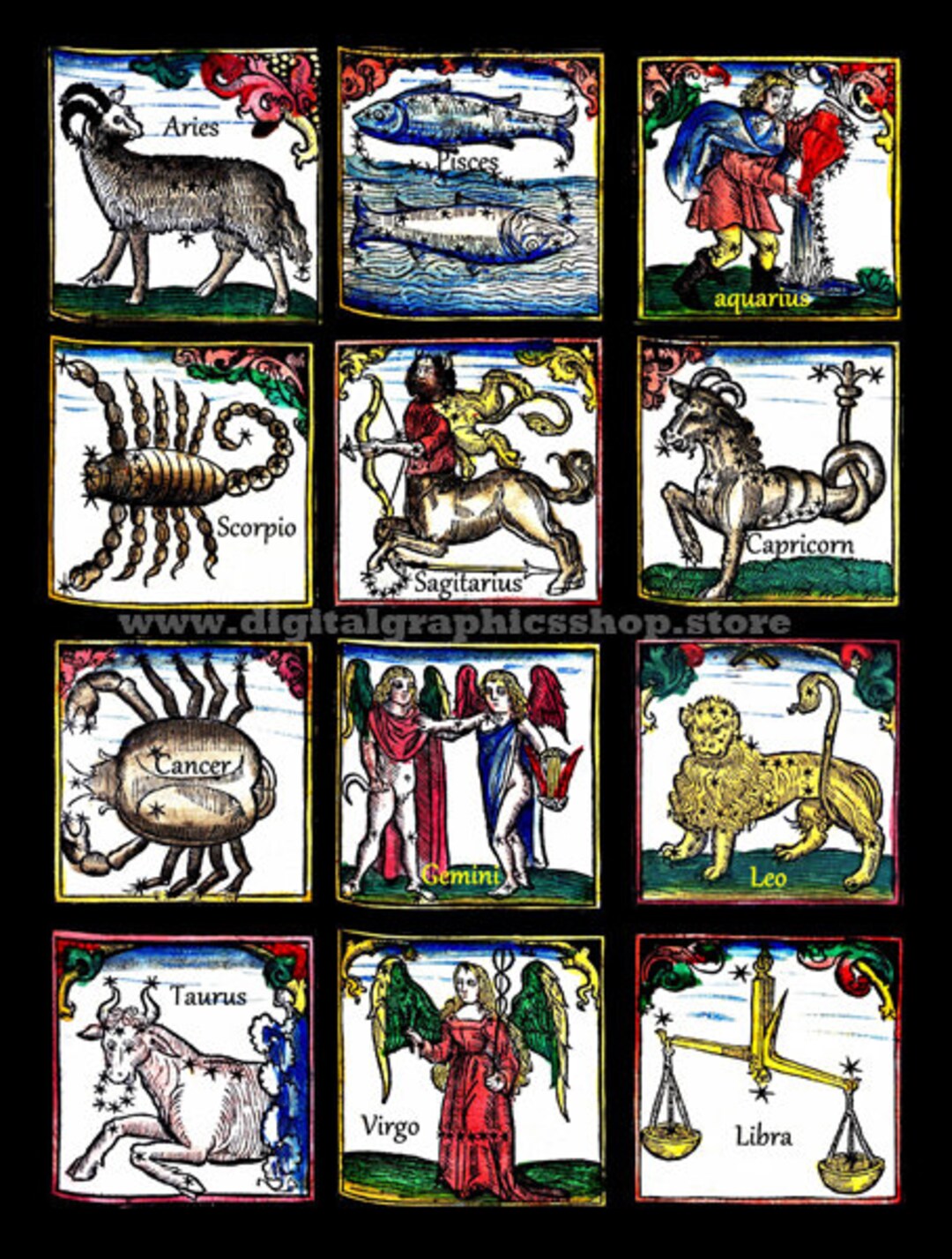 Birthday Zodiac Signs Art Print Celestial Astrology Star - Etsy Hong Kong Birthday Zodiac Signs Art Print Celestial Astrology Star - Etsy Hong Kong