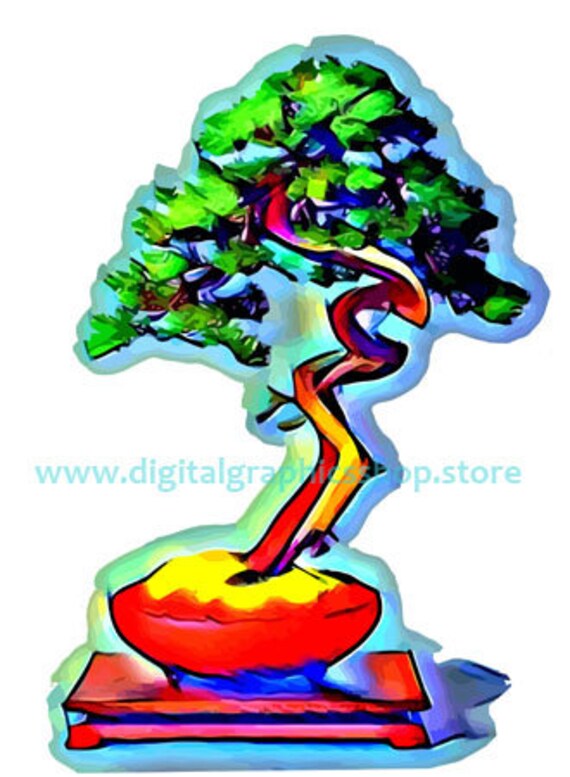 Chakra Aura Bonzai tree Abstract printable art clipart jpg download digital image graphics downloadable nature zen artwork