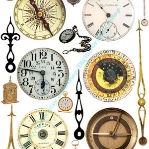 orologi quadranti orologio da tasca bussola png clipart collage digitale foglio download immediato album di ritagli diari carte tag fustelle