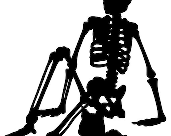 instant download skeleton man and cat svg png jpg digital clipart silhouette printable art