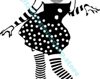 goth zombie pinup svg, zombie dancer, silhouette clipart, pinup zombie png,  printable art, instant download,