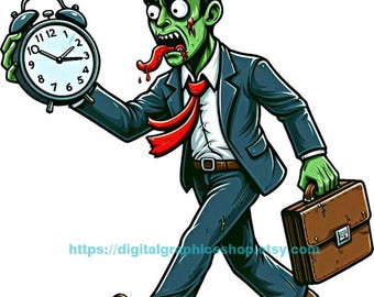 business man zombie horror art printable creepy dark art color illustration digital print goth art download