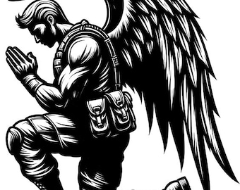angel man american soldier kneeling praying png, jpg patriotic art logo military vet clipart America Proud Logo jpg Clipart