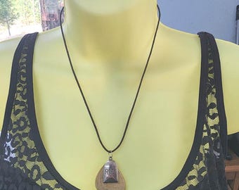 unisex RIP gravestone Stone pendant NECKLACE cord necklaces goth halloween jewelry handmade