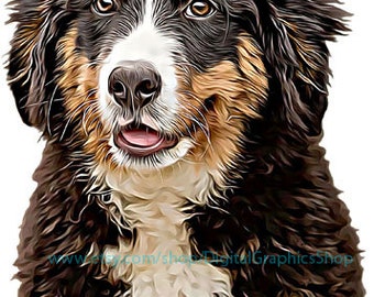 cute fluffy dog, printable art, clipart png, jpg, digital print, instant download, animals pets, downloadable image