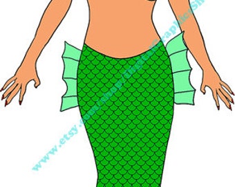 red head mermaid woman , mermaid pinup clipart ,printable art, png jpg svg, instant download ,digital prints, fairytale fantasy graphics