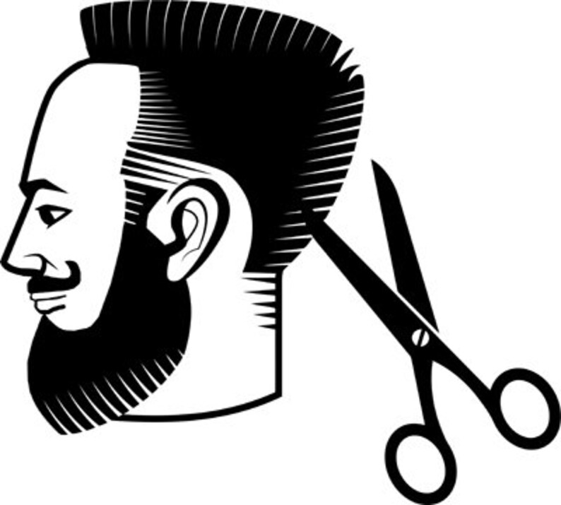Man haircut barber hair salon logo icon clipart jpg png | Etsy