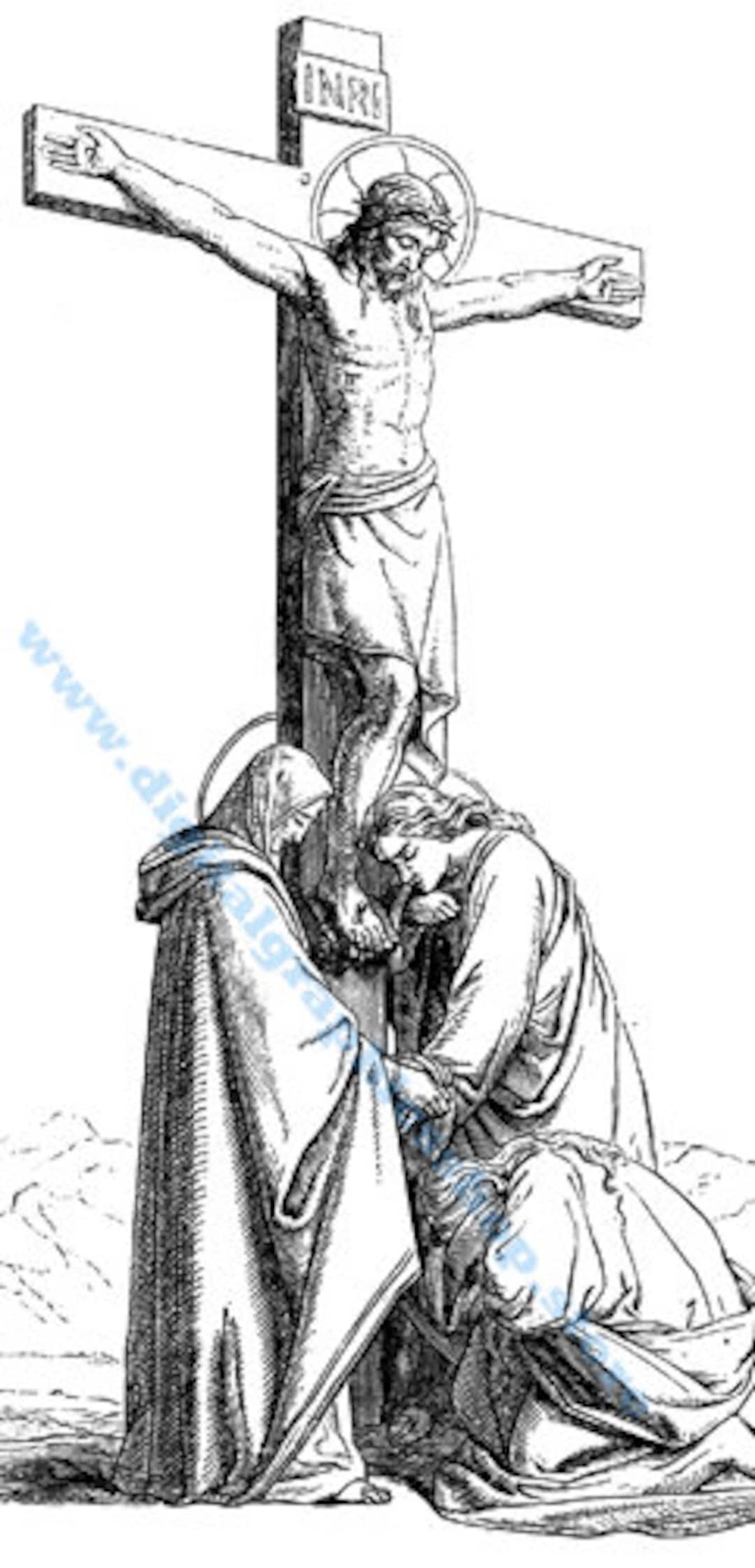 Jesus Christ on Cross Png, Crucifixion Printable Art, Religious ...