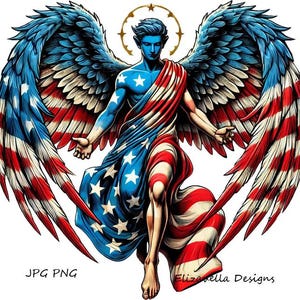 american Flag angel man png USA flag jpg patriotic art logo military vet clipart America Proud Logo jpg Clipart