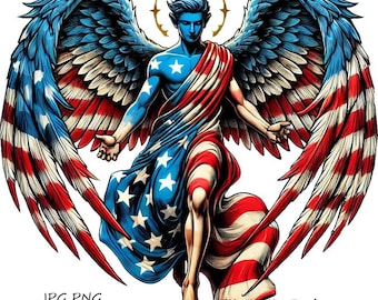 american Flag angel man png USA flag jpg patriotic art logo military vet clipart America Proud Logo jpg Clipart