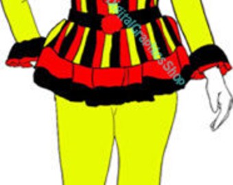 Creepy circus Clown woman printable art clipart png jpg file digital image graphics instant downloads
