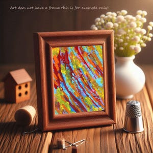 aceo painting abstract original art miniature paintings atc art drips spatter colorful modern artwork By Elizavella