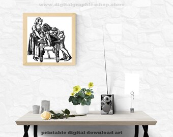 medieval couple  lovers romance printable vintage art clipart png download digital image graphics digital stamp