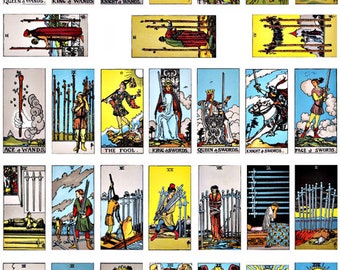 Digital domino Collage Sheet vintage swords tarot card deck 1x2 inch Printable Download for pendants fortune telling diy crafts jewelry