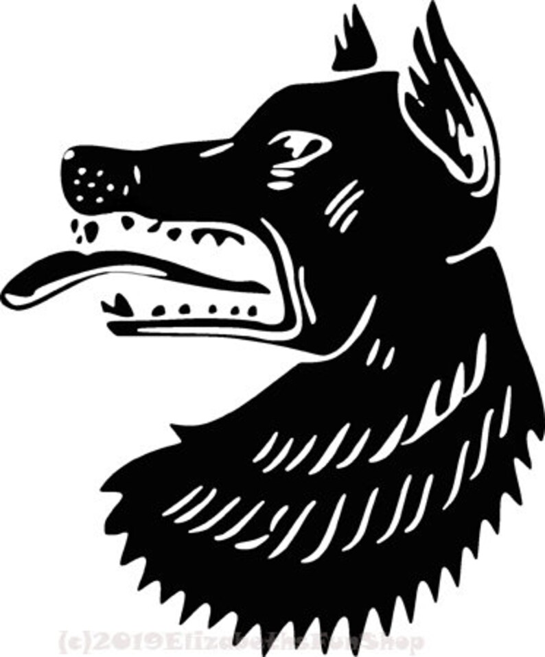 Big bad wolf head png jpg clipart printable art digital | Etsy